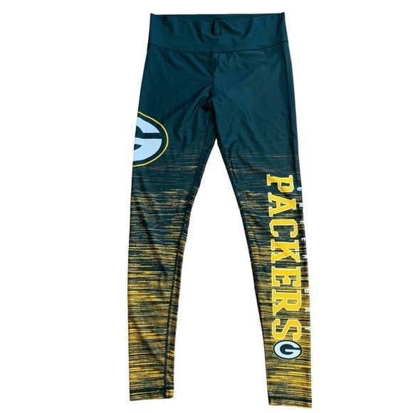 Green Bay Packers NFL Leggings Women’s L Football Wisconsin Activewear Stretchy - Picture 4 of 13